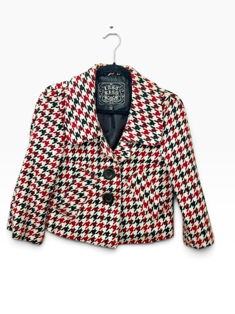 last kiss Red, Black & White wool Blazer